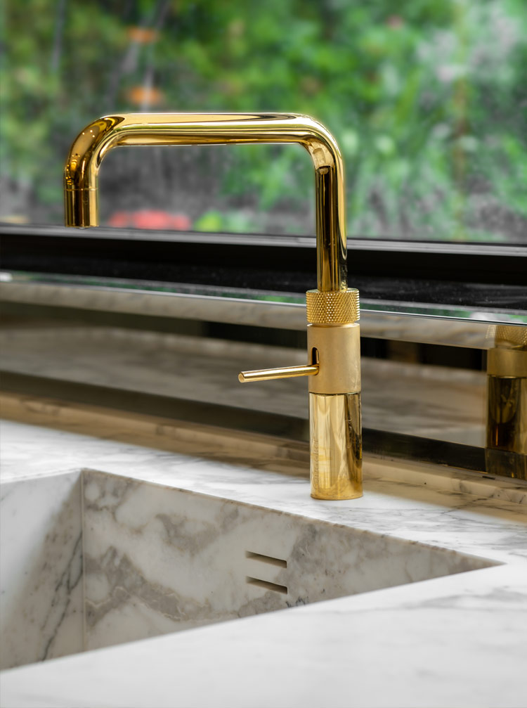 Fontana Moor Park home bar gold tap detail | Design as Art | Italian luxury design